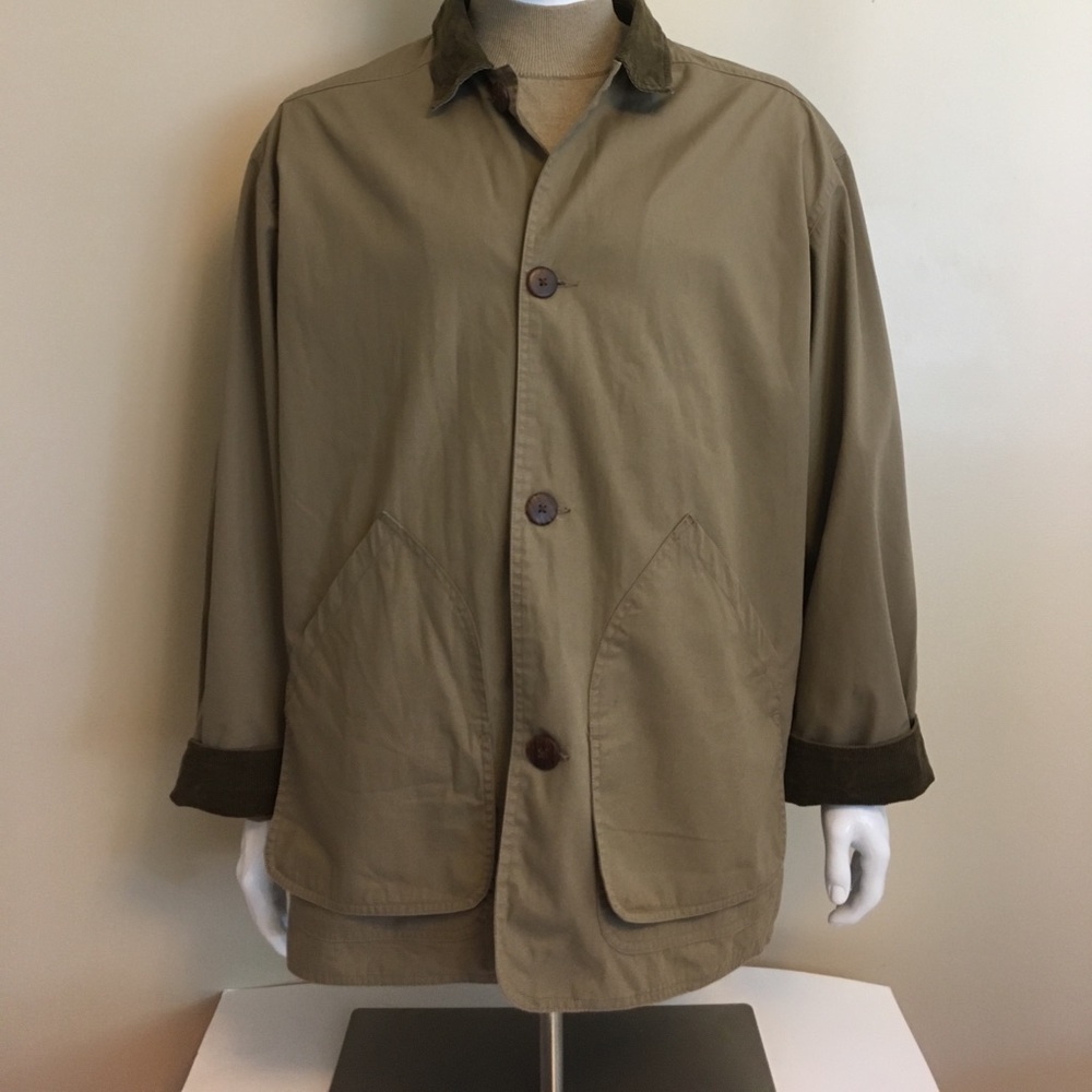 J Crew Men’s Barn Jacket Khaki Flannel Large